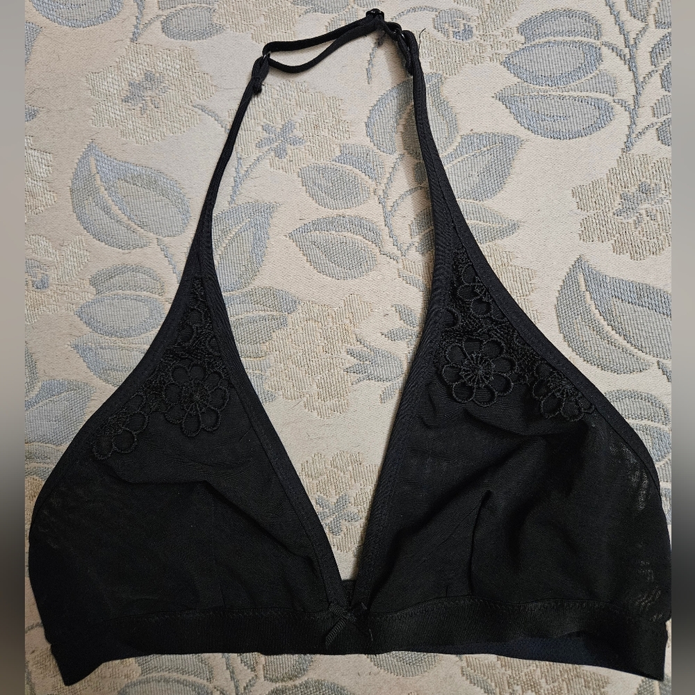 AERIE Black Mesh & Lace Bralette NWOT